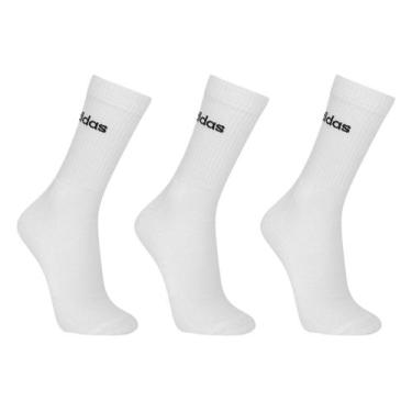Imagem de Kit Meia Adidas Cano Alto Com 3 Pares, Branco, 43/45