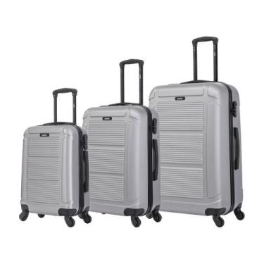 Imagem de Kit Mala Viagem 3Pçs P/M/G 15 23 e 30Kg, Prata