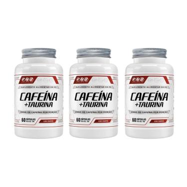 Imagem de Kit 3 Cafeína + Taurina 200mg 3x60 cápsulas FNB Sports Nutrition-Unissex