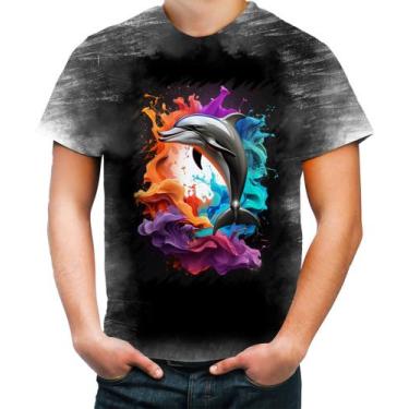 Imagem de Camiseta Desgaste Golfinho Inteligência Arte Pintura 6 - Kasubeck Stor
