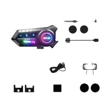 Imagem de Intercomunicador Para Capacete De Moto BT6.0 À Prova d'Água 500m Com R