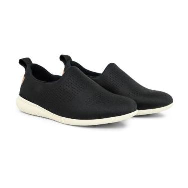 Imagem de Tênis Moda Feminino Usaflex Elastano Laser Preto, Preto, 38