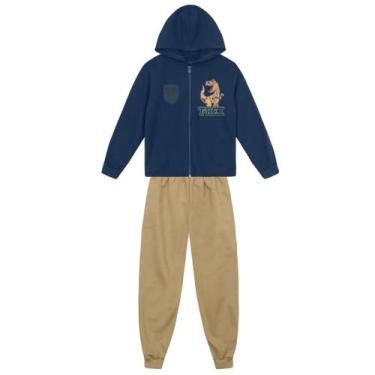 Imagem de Conjunto infantil menino de dinossauro Brandili, 8, Azul