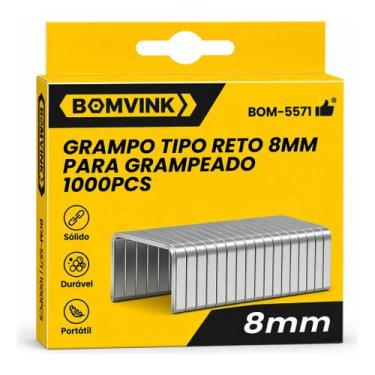 Imagem de Grampos 8mm Para Grampeador Pneumático 1000 Un Aço Carbono - Bomvink, 
