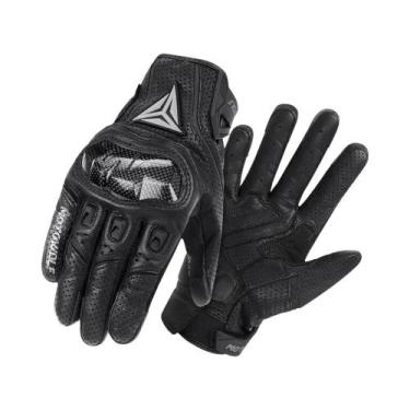 Imagem de Luvas De Couro Masculinas Para Motociclismo De Verão, Respiráveis, Par