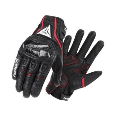 Imagem de Luvas De Couro Masculinas Para Motociclismo De Verão, Respiráveis, Par