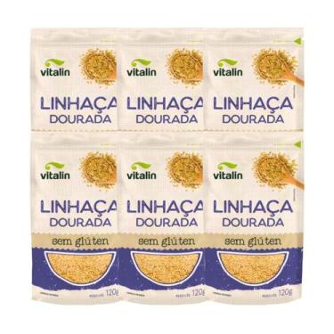 Imagem de Kit 6 Linhaça Dourada Grãos 120g Vitalin