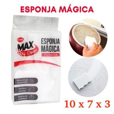 Imagem de Esponja Mágica Max Clean Branca Tira Mancha Limpa Riscos Limpeza Profu