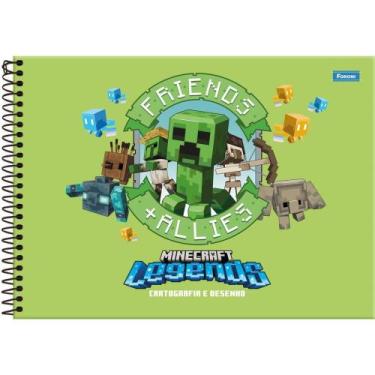 Imagem de Caderno Desenho UNIV Capa Dura Minecraft 80F PCT.C/05 - Foroni