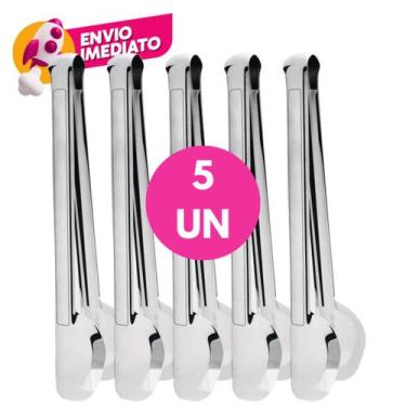 Imagem de Kit Pegador Universal 29 Cm Tipo Pinça Em Aço Inox Premium Salada Peti