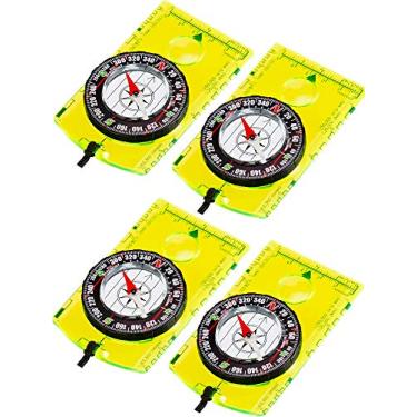 Imagem de Gejoy 4 peças de bússola de navegação para caminhada, orientação, mochila, bússola, impermeável, mapa de leitura, bússola para escoteiros, crianças, acampamento ao ar livre (estilo 1)