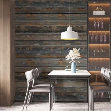 Imagem de Papel De Parede Adesivo Madeira Antiga Escura