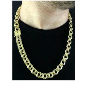 Imagem de Cordão Madri tripla 11mm de moeda antiga banhado a ouro