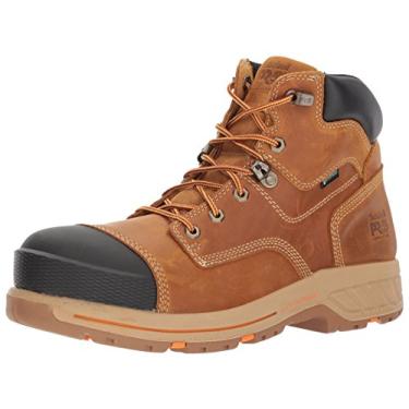 Imagem de Timberland PRO Bota de trabalho masculina Helix Hd, bico de borracha impermeável, sapato industrial e de construção, Couro de flor integral de trigo envelhecido, 9 Wide