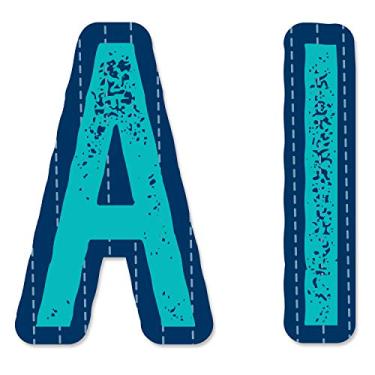 Imagem de Eureka Número azul e quadro de avisos do alfabeto e decorações de sala de aula, 180 peças, 10 cm A