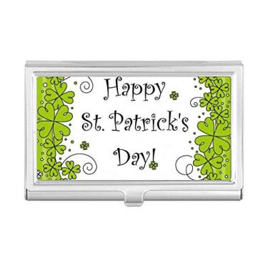 Imagem de Porta-cartões de visita com trevo de quatro folhas da Irlanda Happy St.Patrick's Day