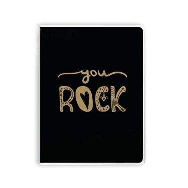 Imagem de Caderno de anotações escritas à mão You Rock Gold Capa Diário capa macia