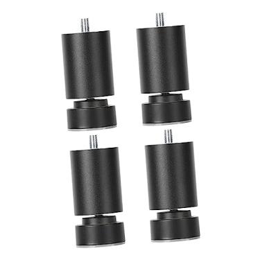 Imagem de 4 de sofá, de armação de cama de rosca M10, liga ajustável que substitui de móveis de metal, pés de mesa M10 para mesas de, preto 8cm