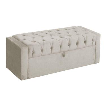 Imagem de Calçadeira Báu Emma 195cm Suede Bege - Vallisa Decor