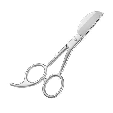 Imagem de Tesoura de apliques lâmina de pato tesoura de aço inoxidável alça reta tesoura em miniatura lâmina pelicano para tricô bordado tapete fazendo, Prata