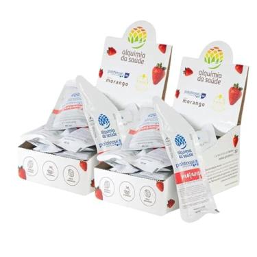 Imagem de Kit 2 Palatinose Isomaltulose gel Sabor Morango Energia Estável Fácil Absorção Caixa 15 Sachês de 60mL Alquimia da Saúde