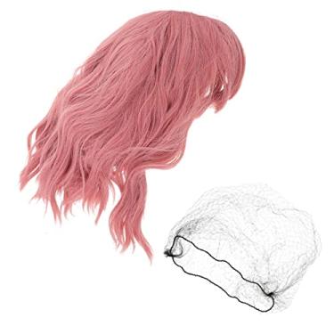 Imagem de HAKIDZEL cabelo ondulado rosa peruca acessórios de cabelo para mulheres cachos suprimentos Senhorita fio de alta temperatura