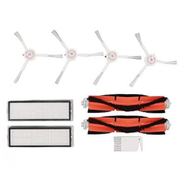 Imagem de Panos De Substituição De Filtro De Escova Lateral De Escova De Rolo Principal Sobressalente, Mijia 1C Para Dreame F9 Para 1T Para Mi Robot Vacuum, Filtros De Escova Kit De Pente Plano Branco