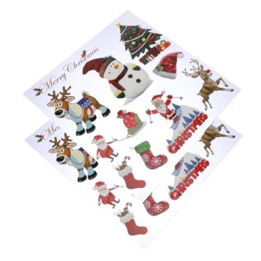 Imagem de Gogogmee 2 Conjuntos impressão de transferência de calor decoração de etiqueta de roupas de natal ferro de natal em remendos adesivos decalque de roupas de natal reparar