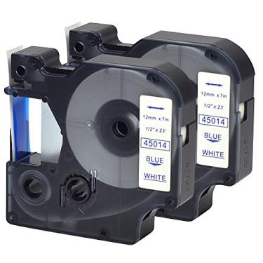 Imagem de 2PK compatível com Dymo Standard D1 45014 cartuchos de etiquetagem azul sobre branco 12 mm compatível com LabelManager 160 280 420P PnP