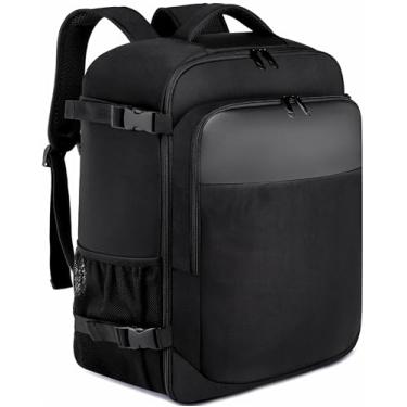 Imagem de Mochila masculina de nylon preto impermeável espaçoso air travel laptop bag (preto, 20 * 45 * 25)