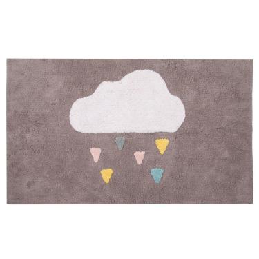 Imagem de Tapete de Banheiro Quarto Kids Infantil Bebe Algodão Retangular Vizapi Sky 70x120cm Cinza Silver