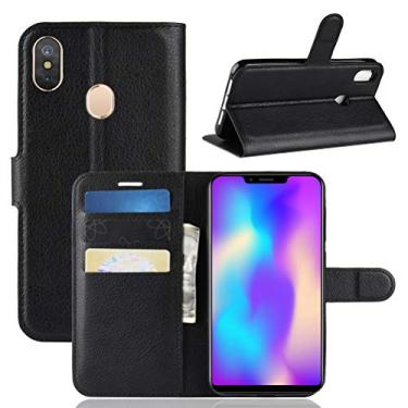 Imagem de LEAGOO S9 Capa, carteira flip de couro PU premium com compartimento para cartão, suporte e fecho magnético [capa interior TPU à prova de choque] Compatível com LEAGOO S9
