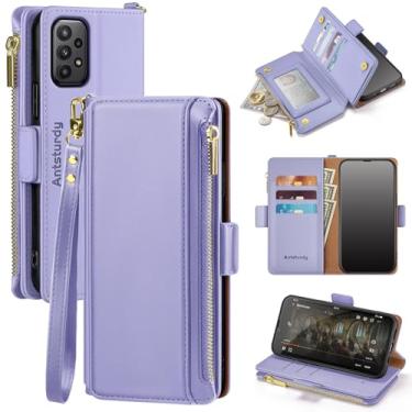 Imagem de Antsturdy Capa carteira para Samsung Galaxy A23 5G com porta-cartões para mulheres e homens, capa para celular Galaxy A23 4G com bloqueio de RFID, capa flip de couro PU à prova de choque com alça com