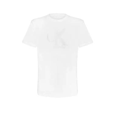 Imagem de Camiseta Calvin Klein Logo 205 Gel Branca - CM3PC01TC264-0900-Masculino