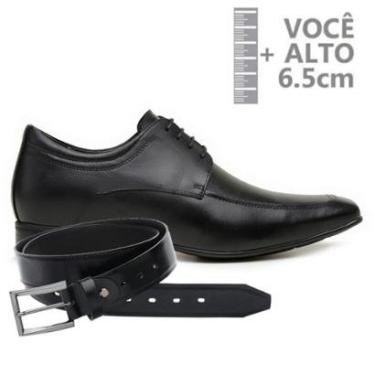 Imagem de Sapato Com Salto Interno Jota Pe Preto + Cinto De Couro 79501 P-Masculino