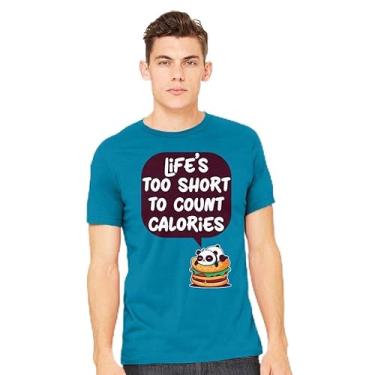 Imagem de TeeFury - Life's Too Short - Camiseta masculina animal, panda,, Azul marino, GG