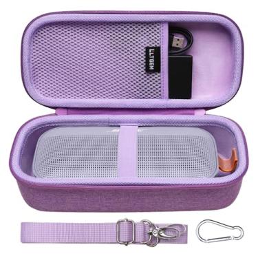 Imagem de LTGEM Capa para alto-falante portátil Bose Soundlink Flex Bluetooth, bolsa protetora de viagem de armazenamento rígido, roxo