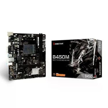 Imagem de Placa Mãe Biostar B450Mhp, Chipset B450, Amd Am4, Matx, Ddr4