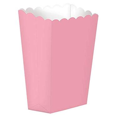 Imagem de Adorável caixa de pipoca rosa pequena recortada - 13,3 cm x 9,5 cm (5 peças) - Ideal para aniversário, lembrancinhas de festa, celebrações e muito mais