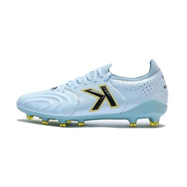 Imagem de KELME Chuteiras de futebol de couro Kangaroo – FG Pro K-Leather – Botas de futebol masculinas para ambientes internos e adultos, Azul, 41