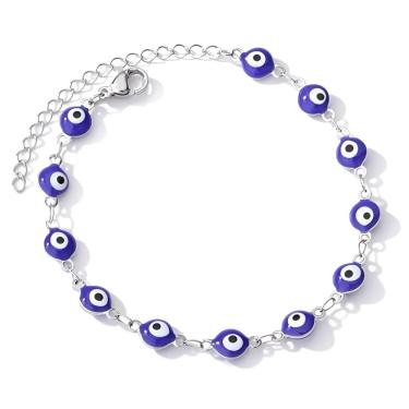 Imagem de Pulseira Feminina Pingente Olho Grego Agnes Aço Inoxidável