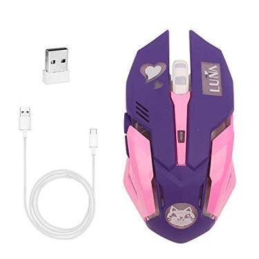 Imagem de Greshare Gaming Mouse,7 Colors Backlit Optical Game Mice Ergonomic USB Wired with 2400 DPI and 6 Buttons 4 Shooting with Nano Receiver for Computer/Win/Mac/Linux/Andriod/iOS,Purple.
