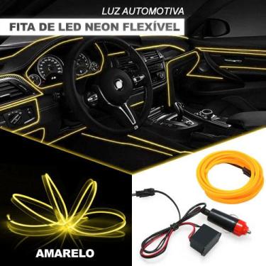 Imagem de Fita Barra Led P/ Painel Amarelo Fiat Grand Siena 2012 2013 2014 2015 