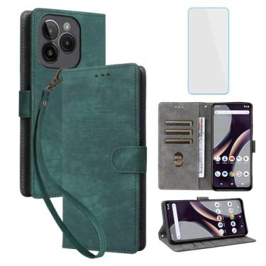 Imagem de IUQXU Capa carteira para celular BLU Bold K10 / BLU G54 com protetor de tela [bloqueio RFID] couro flip suporte para cartão alça de suporte mulheres homens capa de celular para BLU G 54 BLUK10 BLUG54