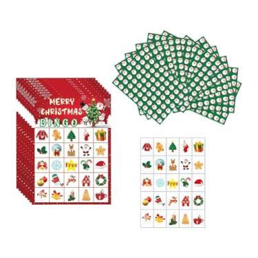Imagem de harayaa Conjunto de cartões de bingo de Natal, cartões de bingo de inverno de Natal, cartões de bingo de papel para festa de Natal para adultos, colegas de