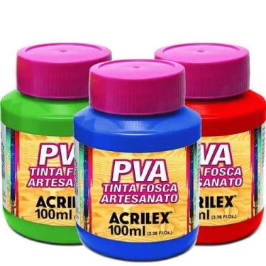Imagem de Tinta Pva Fosca para Arte e Artesanato Acrilex 100ml - Cores Diversas,