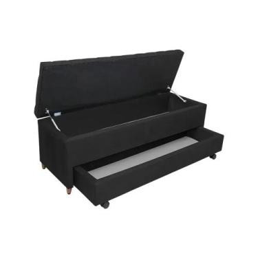 Imagem de Recamier Com Auxiliar Queen Suede(1.58X0.50) - Genki Kenko, PRETO