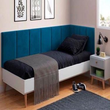 Imagem de Conjunto de Cabeceira Painel Cama Box Laura II Solteiro 0,90 cm com Pr