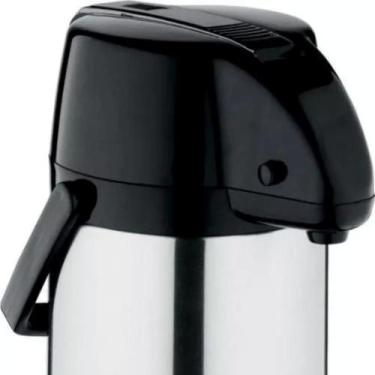 Imagem de Garrafa Termica Exclusiva Inox Pressão 1 Litro Café Cha Soprano, 1L, I