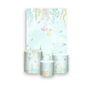 Imagem de Painel De Festa Vertical 1,50 x 2,20 + Trio De Capas Cilindro - Fundo 